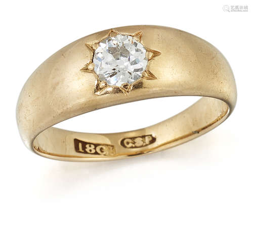 A DIAMOND SINGLE-STONE RING