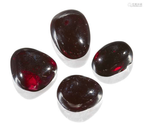 FOUR CARBUNCLE GARNETS