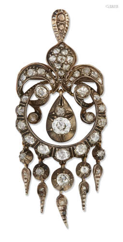 A 19TH CENTURY DIAMOND PENDANT