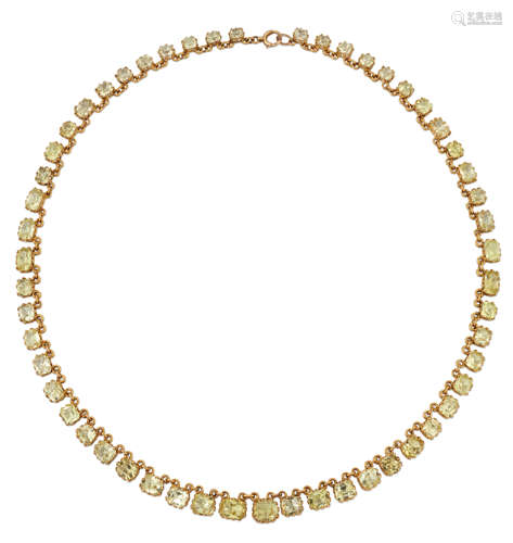 A CHRYSOBERYL RIVIERE NECKLACE