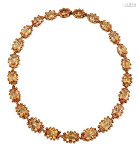 A TOPAZ RIVIERE NECKLACE