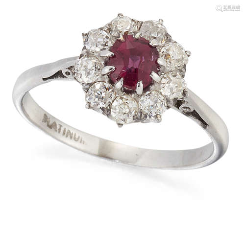 A RUBY AND DIAMOND RING