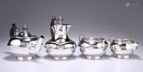 A SILVER FOUR-PIECE BACHELOR'S TEA SERVICE