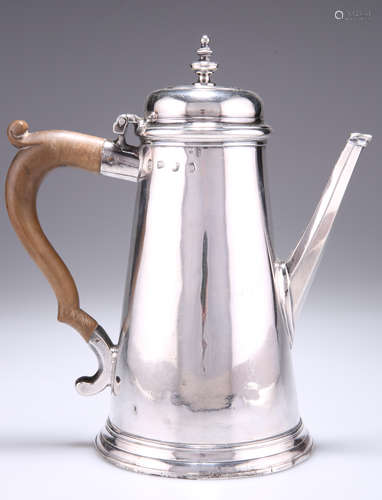 A GEORGE II SILVER COFFEE POT