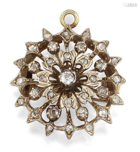 A LATE VICTORIAN DIAMOND BROOCH/PENDANT