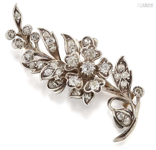 A DIAMOND SPRAY BROOCH