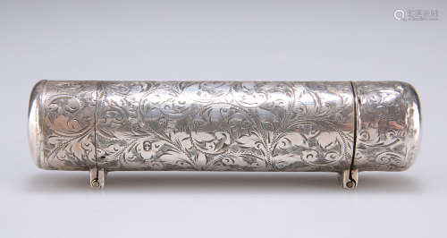 A VICTORIAN SILVER DOUBLE-ENDED FLASK