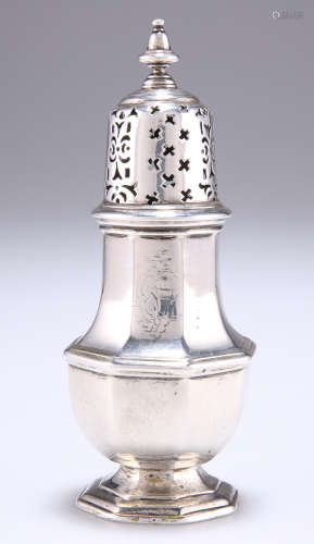 A GEORGE II SILVER SUGAR CASTER