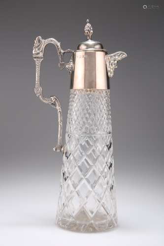 AN ELIZABETH II SILVER-MOUNTED CLARET JUG