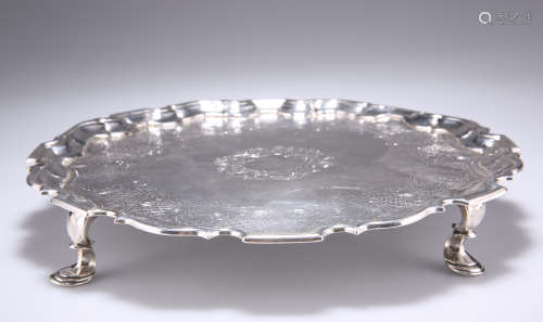 A GEORGE II SILVER SALVER