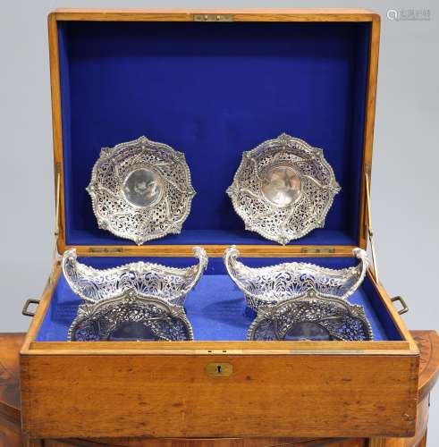 A FINE SUITE OF VICTORIAN SILVER DISHES
