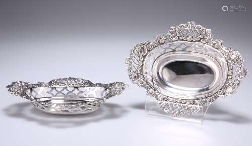 A PAIR OF VICTORIAN SILVER BON BON DISHES