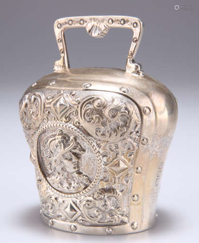 A LATE VICTORIAN SILVER TABLE BELL