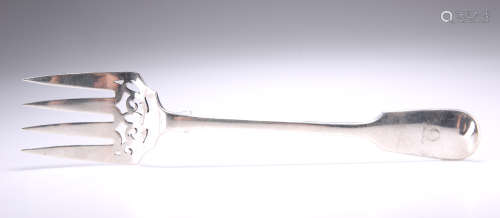 A VICTORIAN SILVER MEAT FORK