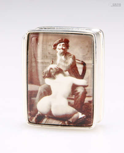 TWO STERLING SILVER EROTIC PILL BOXES