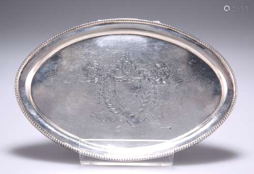 A GEORGE III STYLE SILVER TEAPOT STAND