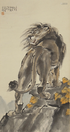 A CHINESE PAINTING LION