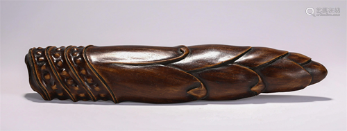 A CHINESE HARDWOOD BRUSH REST