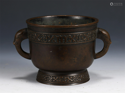 A CHINESE BRONZE INCENSE BURNER