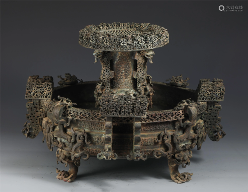 A CHINESE BRONZE WARE DECORATION