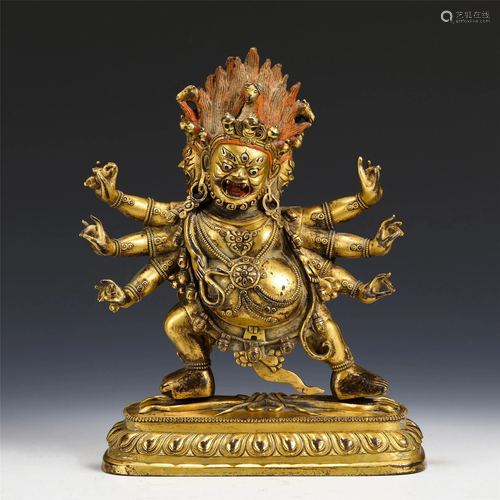 A CHINESE GILT BRONZE FIGURE OF BUDDHA