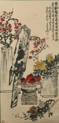 A CHINESE PAINTING FLOWERS