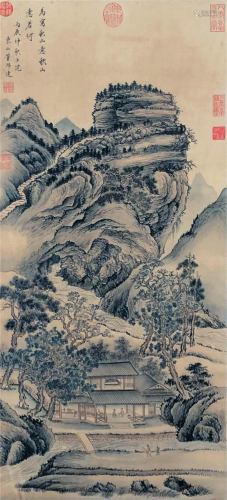 A CHINESE PAINTING MOUNTAINS LANDSCAPE