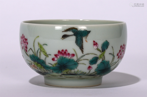 A CHINESE ENAMEL COLORED PORCELAIN CUP