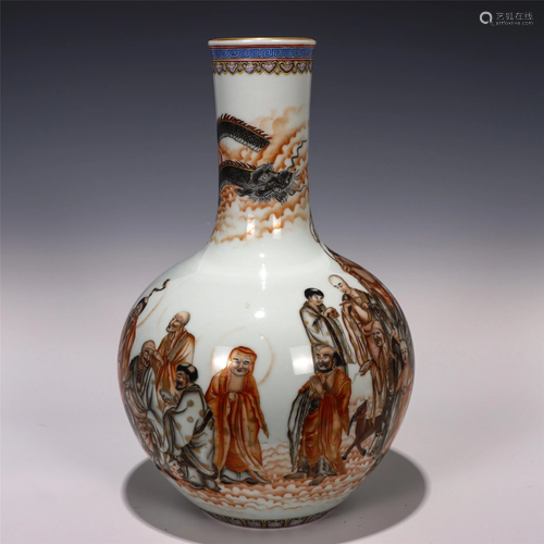 A CHINESE INKCOLOR GLAZED PORCELAIN VASE