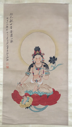 A CHINESE PAINTING FIGURE OF BUDDHA