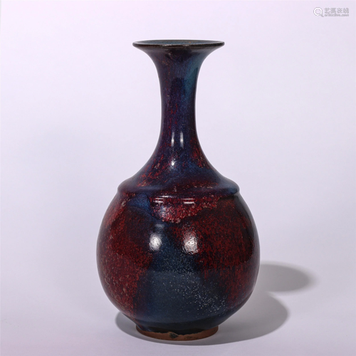 A CHINESE JUN TYPE GLAZED PORCELAIN VIEWS VASE