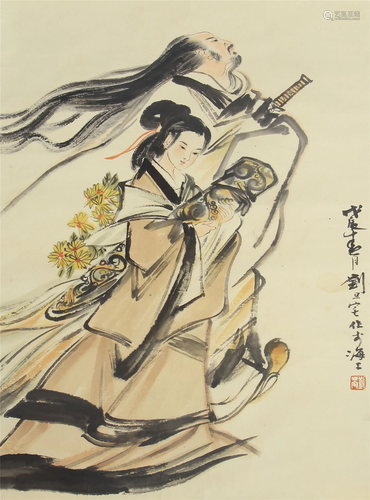 A CHINESE PAINTING FIGURES STORY