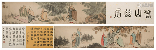 A CHINESE PAINTING LUOHAN AND CALLIGRAPHY