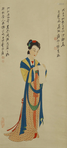 A CHINESE PAINTING LADY PORTRAIT