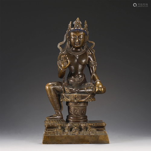 A CHINESE BRONZE FIGURE OF BUDDHA