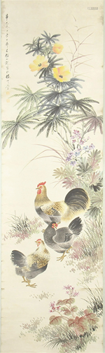 A CHINESE PAINTING BIRDS AND FLOWERS