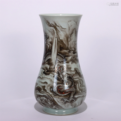 A CHINESE INKCOLOR GLAZED PORCELAIN VASE