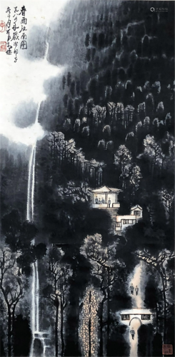 A CHINESE PAINTING OF JIANGNAN SCENERY