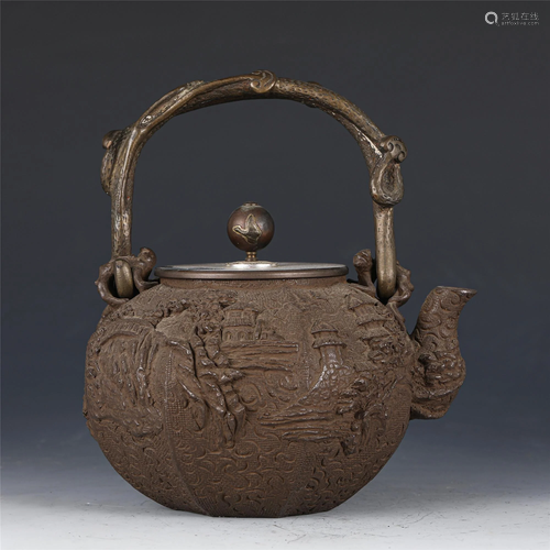 A CHINESE IRON KETTLE