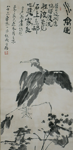 A CHINESE PAINTING OF BIRDS