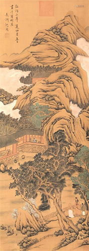 A CHINESE PAINTING OF MOUNTAIN LANDSCAPE