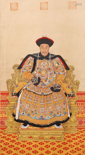 A CHINESE PAINTING PORTRAIT OF THE EMPEROR