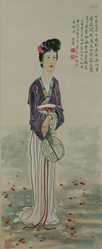 A CHINESE PAINTING OF WOMAN