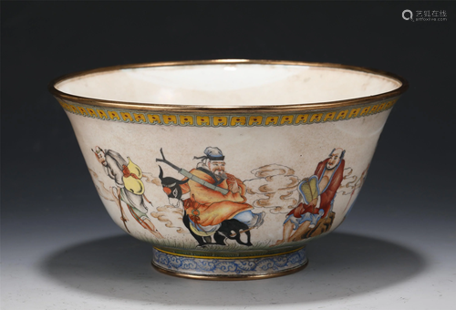 A CHINESE PAINTED ENAMEL BOWL