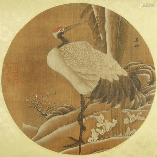 A CHINESE PAINTING OF CRANE