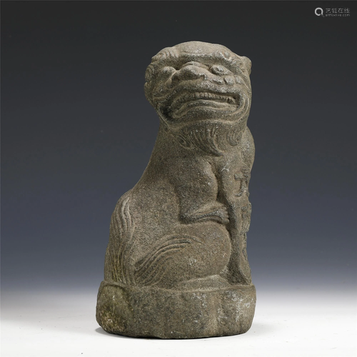 A CHINESE STONE ANIMAL DECORATION