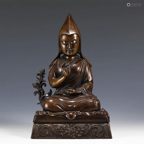 A CHINESE BRONZE FIGURE OF BUDDHA STATUE