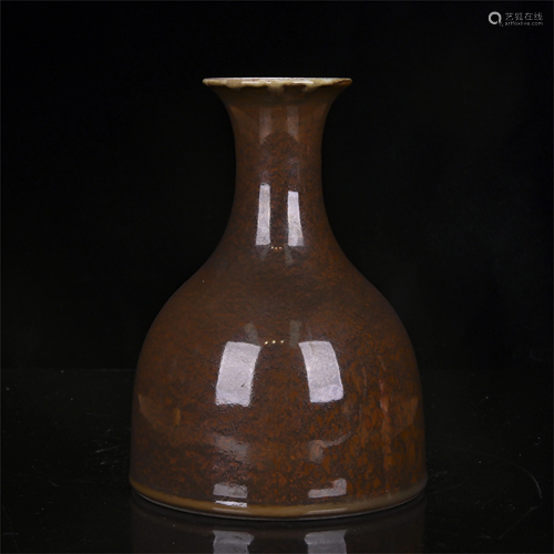 A CHINESE ZIJIN GLAZED PORCELAIN ZUN VASE