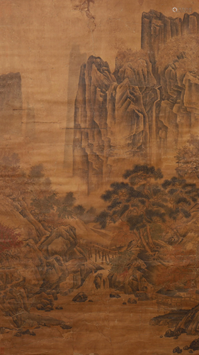 A CHINESE PAINTING OF MOUNTAIN LANDSCAPE