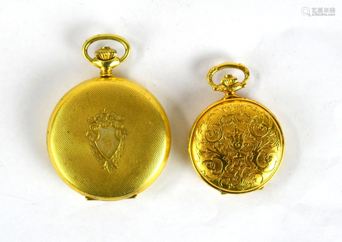 Two Gold Plated Pocket Watches